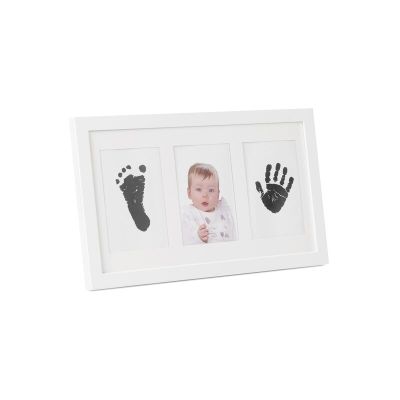 Kit rama foto tripla, Jane, Cu cerneala pentru manuta si piciorus, Non-toxic, White BYN8420421091555