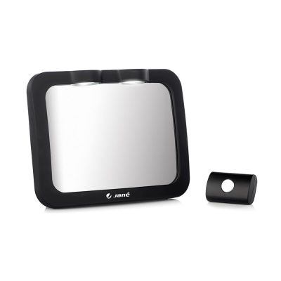 Oglinda auto, Jane, Pentru masina, Cu iluminare LED, Include telecomanda pentru pornire si oprire usoara, Din sticla rezistenta la spargere, 28 x 7 x 20 cm, Black BYN8420421074985