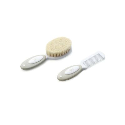 Set perie si pieptene, Jane, Din peri naturali, 0 luni+, Bej BYN8420421071588