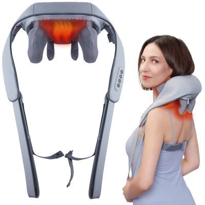 Aparat Masaj Cervical Hands-Free Suporto pentru Relaxare Musculara, Rola de Masat Shiatsu 5D care Imita Masajul Uman, Functie Incalzire, Reduce SPTAMG1G