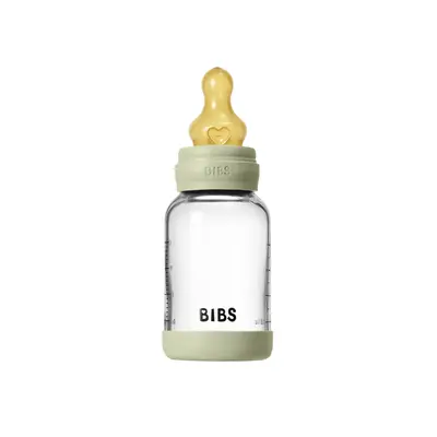 Bibs - set complet biberon din sticla anticolici cu tetina din latex, flux lent, 120 ml, sage bbb5019250