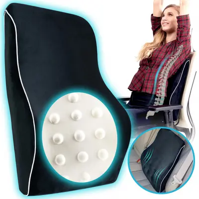 Perna Lombara Completa pentru birou sau autovehicule mari | Perna pentru spate Neagra SPTPL2N000