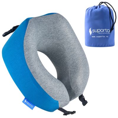 Perna de calatorie Suporto Travel Companion. Perna voiaj din spuma cu memorie, Albastra SPTPCA4BLUE