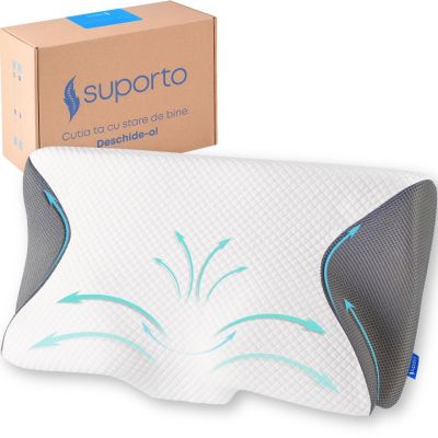 Perna ortopedica cervicala din spuma cu memorie si extensii SPTPDBA000