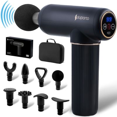 Pistol Masaj Profesional cu Percutii Suporto 2.0, Circulatie Imbunatatita, Relaxare si Tonifiere pentru Spate, Gat, Umeri, Picioare, Brate, Aparat de SPTPM02N