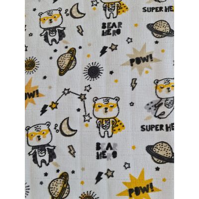 Scutec din muselina, urs erou 80x80cm, Kreis Design