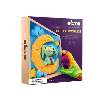 Set creatie Wood &amp; Craft - Little Worlds, 21*21cm - Bunny Moon KRTOK20032