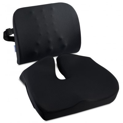 Set perna sezut confort si perna lombara compact, Suporto®️culoare negru SPTSETPSE3L4N