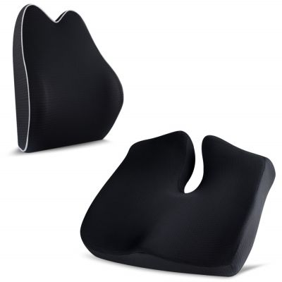 Set perna sezut si perna lombara, Suporto®️ Confort, culoare negru SPTSETPSE3L30
