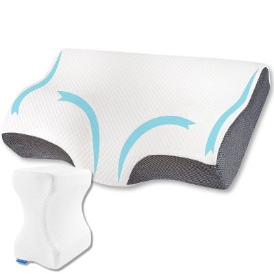 Set perne pentru dormit Suporto®️, perna ortopedica cu suport cervical si perna pentru genunchi SPTSETPDCPGE00