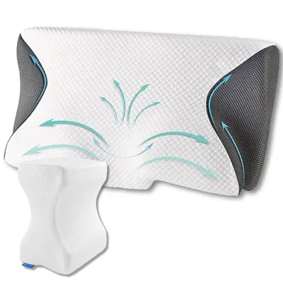 Set perne pentru dormit Suporto, perna ortopedica cervicala si perna pentru genunchi SPTSETPDBPGE00