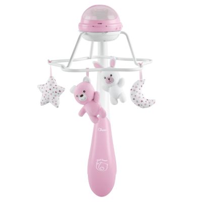 Carusel muzical 3 in 1 Chicco Rainbow cu proiectie, roz, 0 luni+ CHC1104110-1