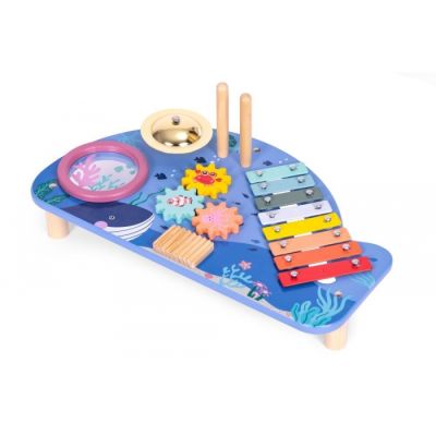 Masuta din lemn cu instrumente muzicale ecotoys tl204013 edeeditl204013