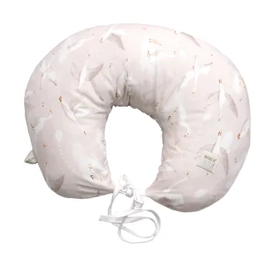 Perna Pentru Gravide Si Alaptare, Husa Detasabila Din Bumbac 100% Si Umplutura Antialergica Babysoft  , Gasca Bej, Amy Pjb85687