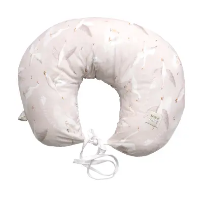 Perna Pentru Gravide Si Alaptare, Husa Detasabila Din Bumbac 100% Si Umplutura Antialergica Babysoft  , Gasca Bej, Amy Pjb85687