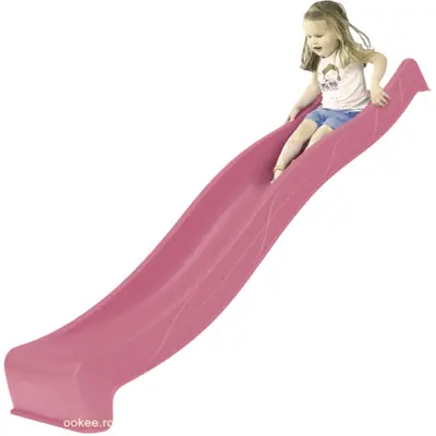 Tobogan 2.90 m sline hdpe roz pastel kbt cu duza de apa - okekbt402.015.018.001