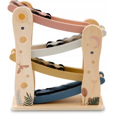 Rampa din lemn cu 4 masinute incluse, 25.5 x 9 x 30 cm, nukido nk-855 edeedi785500