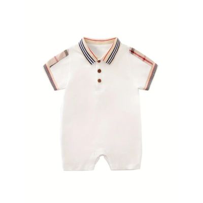 Salopeta alba tip polo pentru baietei mdtu137-r2