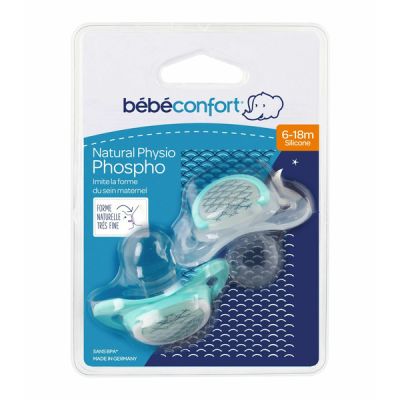 Bebe Confort Set Suzete Silicon NATURAL PHYSIO PHOSPHO 6-18 LUNI