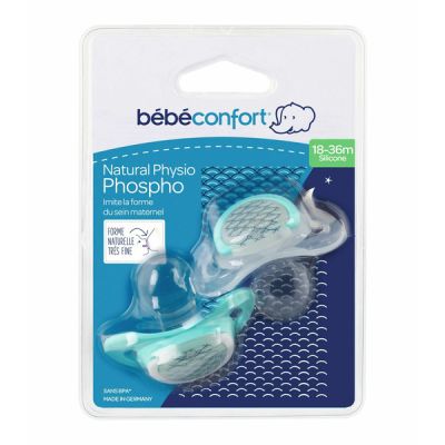 Bebe Confort Set Suzete Silicon NATURAL PHYSIO PHOSPHO 18-36 LUNI