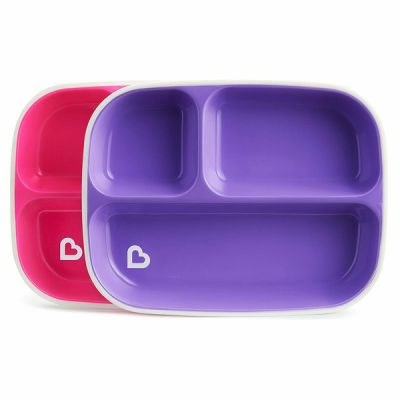 Munchkin Set Farfurie Splash, Compartimentata, Set 2 Buc., 6L+ PINK/PURPLE