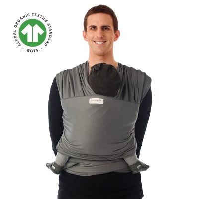 Sistem De Purtare Wrap Elastic Babylonia Tricot Slen Organic, 3.5kg-15kg. MOON MIST GREY