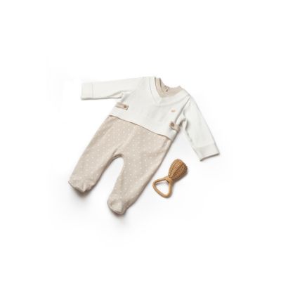 Salopeta eleganta TeddyBear, BabyCosy, 100% bumbac organic (Marime: 6-9 luni) JEMBC-CSY8106-6