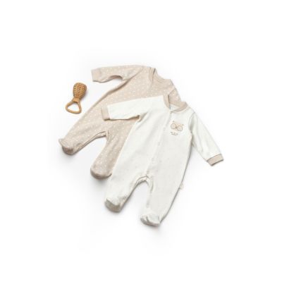 Set 2 salopete TeddyBear, 100%bumbac organic, BabyCosy (Marime: 6-9 luni) JEMBC-CSY8107-6