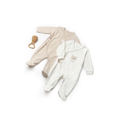 Set 2 salopete petrecute TeddyBear, 100%bumbac organic, BabyCosy (Marime: 6-9 luni) JEMBC-CSY8108-6