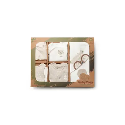 Set de 10 piese pentru nou nascut, 100% bumbac organic, TeddyBear, BabyCosy JEMBC-CSY8125
