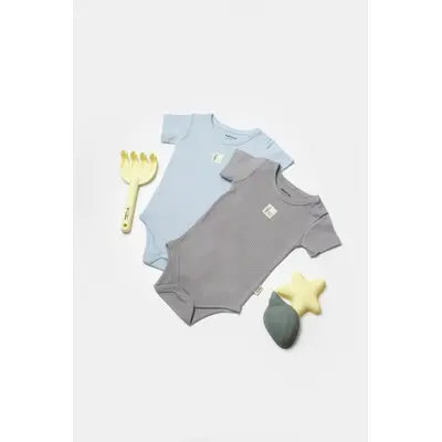 Set 2 body Bamboo, blue, BabyCosy, 50% bumbac+50%bambus (Marime: 12-18 Luni) JEMBC-CSYB9017-12