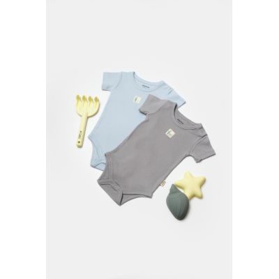 Set 2 body Bamboo, blue, BabyCosy, 50% bumbac+50%bambus (Marime: 6-9 luni) JEMBC-CSYB9017-6
