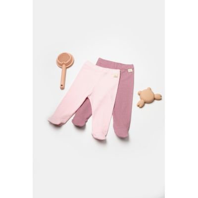 Set 2 pantaloni Bamboo, roz, BabyCosy, 50%bumbac+50% bambus (Marime: 6-9 luni) JEMBC-CSYB9027-6