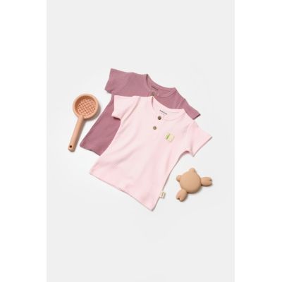 Set 2 tricouri Bamboo,roz, BabyCosy, 50% bumbac+50%bambus (Marime: 6-9 luni) JEMBC-CSYB9021-6