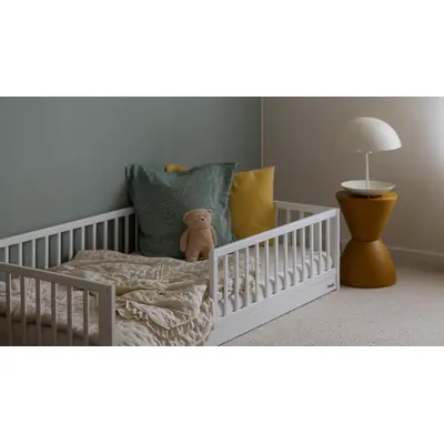 Pat Din Lemn Masiv Pentru Junior Monty Montessori White 160a 80 Cm Pjbmontywhite