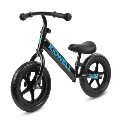 Bicicleta De Echilibru Fara Pedale Pentru Copii, Reglabila Si Roti Late Eva De 12  ,  Rebel Black, Kidwell Pjbrobireb14a0