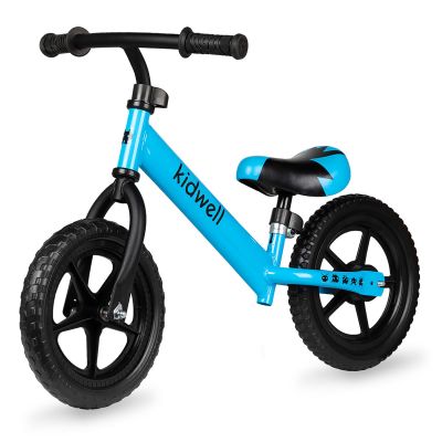 Bicicleta De Echilibru Fara Pedale Pentru Copii, Reglabila Si Roti Late Eva De 12  , Rebel Blue, Kidwell Pjbrobirel01a0