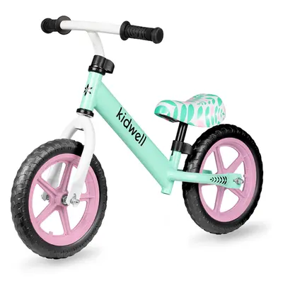 Bicicleta De Echilibru Fara Pedale Pentru Copii, Reglabila Si Roti Late Eva De 12  , Rebel Mint, Kidwell Pjbrobirel02a0