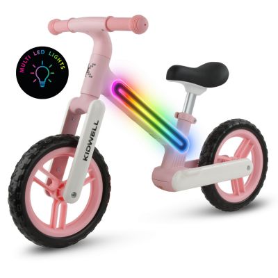 Bicicleta De Echilibru Fara Pedale Pentru Copii, Sa Reglabila, Cu Lumini Led, Roti Eva, 2 Ani+, Suno Pink, Kidwell Pjbrobinix03a0-5611