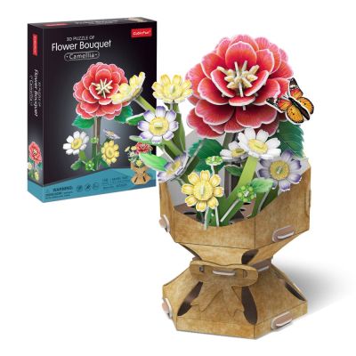 Cubic Fun - Buchet de flori 3D Camelie 109 piese ARTCUW3302h