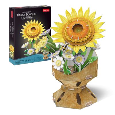 Cubic Fun - Buchet de flori 3D Floarea Soarelui 102 piese ARTCUW3303h