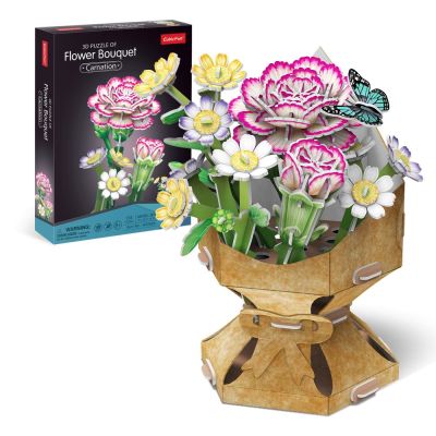 Cubic Fun - Buchet de flori 3D Garoafa 134 piese ARTCUW3300h
