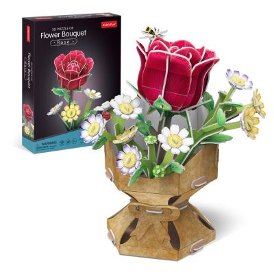 Cubic Fun - Buchet de flori 3D Trandafir 120 piese ARTCUW3301h