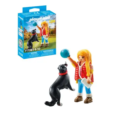 Playmobil - Figurina femeie cu animalut de colectie caine de Munte ARTPM71738