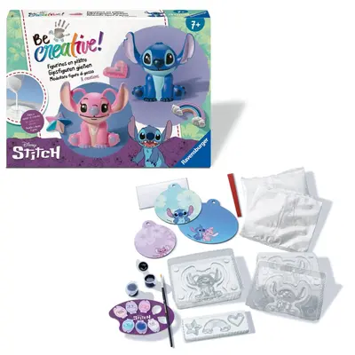 Ravensburger - Be Creative Set maxi de creatie figurine Stitch din ipsos include 8 creatii ARTRVSAC23877