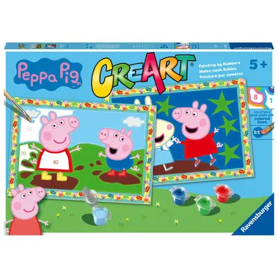 Ravensburger - CreArt pictura pe numere pentru copii 2 sabloane Peppa Pig ARTRVSPBN23570