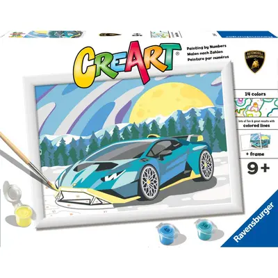 Ravensburger - CreArt pictura pe numere pentru copii Lamborghini ARTRVSPBN23664