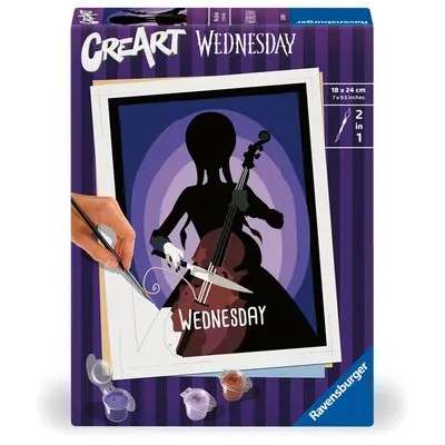 Ravensburger - CreArt pictura pe numere pentru copii Wednesday ARTRVSPBN23889