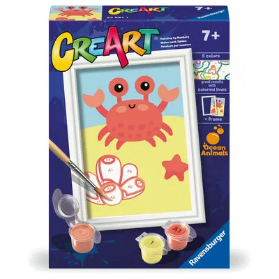 Ravensburger - CreArt pictura pe numere pentru copii crab prietenos ARTRVSPBN23881