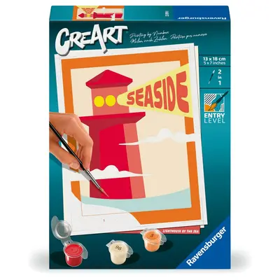 Ravensburger - CreArt pictura pe numere pentru copii far pe plaja ARTRVSPBN23899